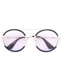 two-tone round frame sunglasses