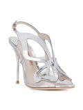 sling-back metallic sandals