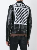 diagonal stripe biker jacket
