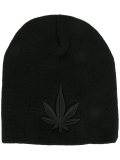 标志刺绣罗纹套头帽