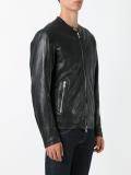 zipped leather jacket 