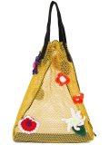 crochet flower mesh shopper