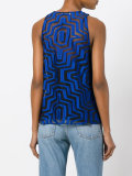 sheer geometric pattern shirt