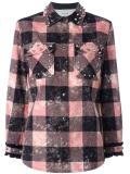 checked studded shirt jacket