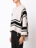 flared striped sweater