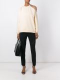 loop detail cold shoulder sweatshirt
