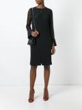 sheer sleeve shift dress