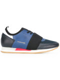 elastic detail lace-up sneakers
