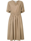 elasticated waistband V-neck dress