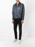 high neck leather jacket