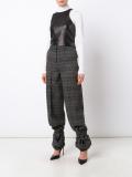 checked high waisted trousers