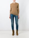 fine rib knit long sleeve sweater