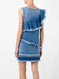 asymmetric raw flounce denim dress