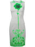 neon print fitted dress