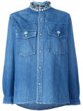 embellished collar denim shirt 