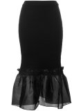 ruffle hem pencil skirt