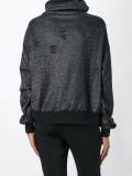 woven roll neck sweatshirt