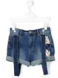 denim suspender shorts
