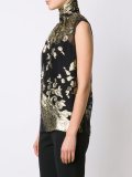 high neck floral blouse