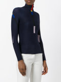 stripes detail turtleneck jumper