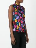 pussy bow sleeveless top