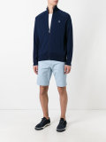 embroidered logo zip up cardigan 