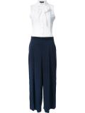 tie detailing buttoned jumpsuit
