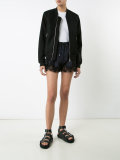pinstripe lace shorts