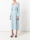 cut-out shoulder shift dress
