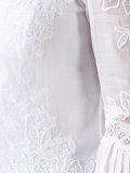 lace insert cold-shoulder blouse
