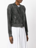 studded allover bomber jacket