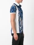 abstract print polo shirt