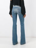 lace-up vintage effect flare jeans
