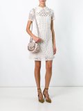 macramé sheer panel dress