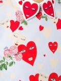 heart print flared dress