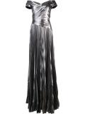 matte metallic pleated dress