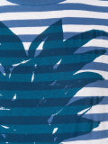 pineapple print striped T-shirt