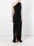 gathered one shoulder gown