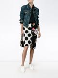 polka dot floral panelled skirt