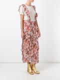 shoulder strap ruffled skirt