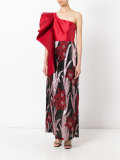 one shoulder floral gown