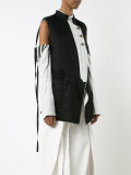 cold-shoulder panelled coat