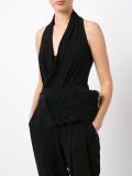 fur detail belt 