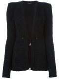 tie fastened quilted cardigan
