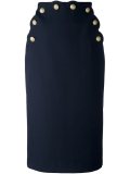buttoned pencil skirt 