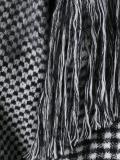 fringed checked jumper