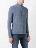 zip-up knitted sweater