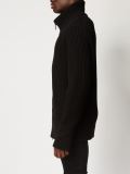 ribbed roll neck zip cardigan