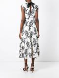 arabesque pattern midi dress