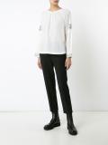 embroidered sleeves blouse